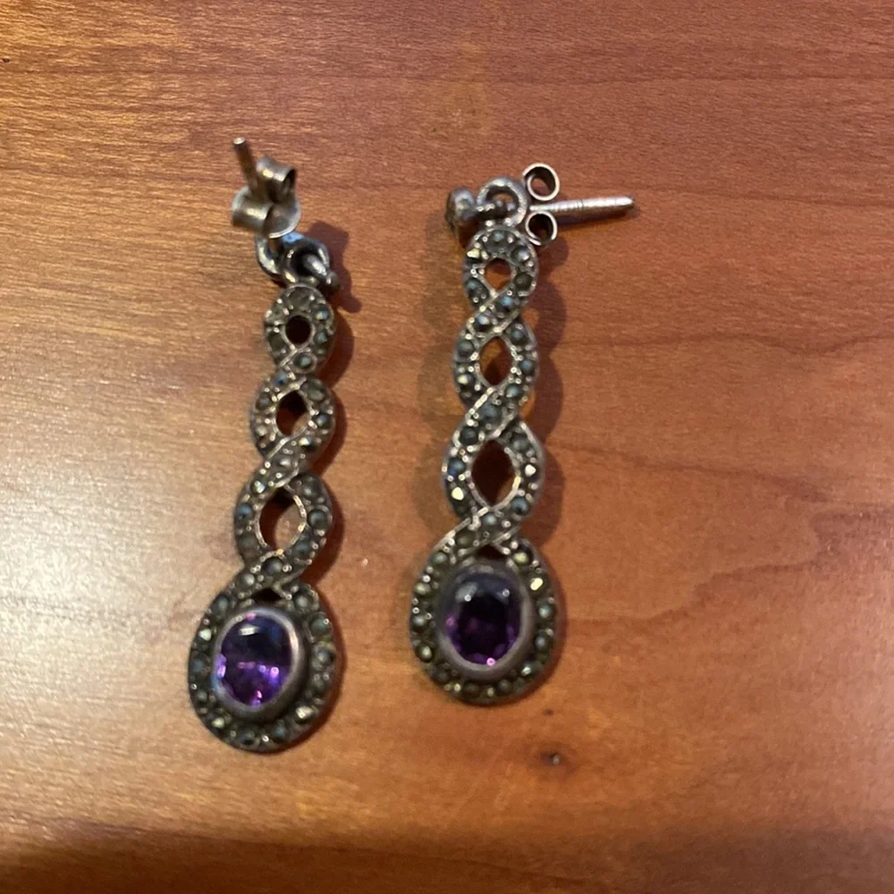 Bundle of 13 pairs of silver tone earrings